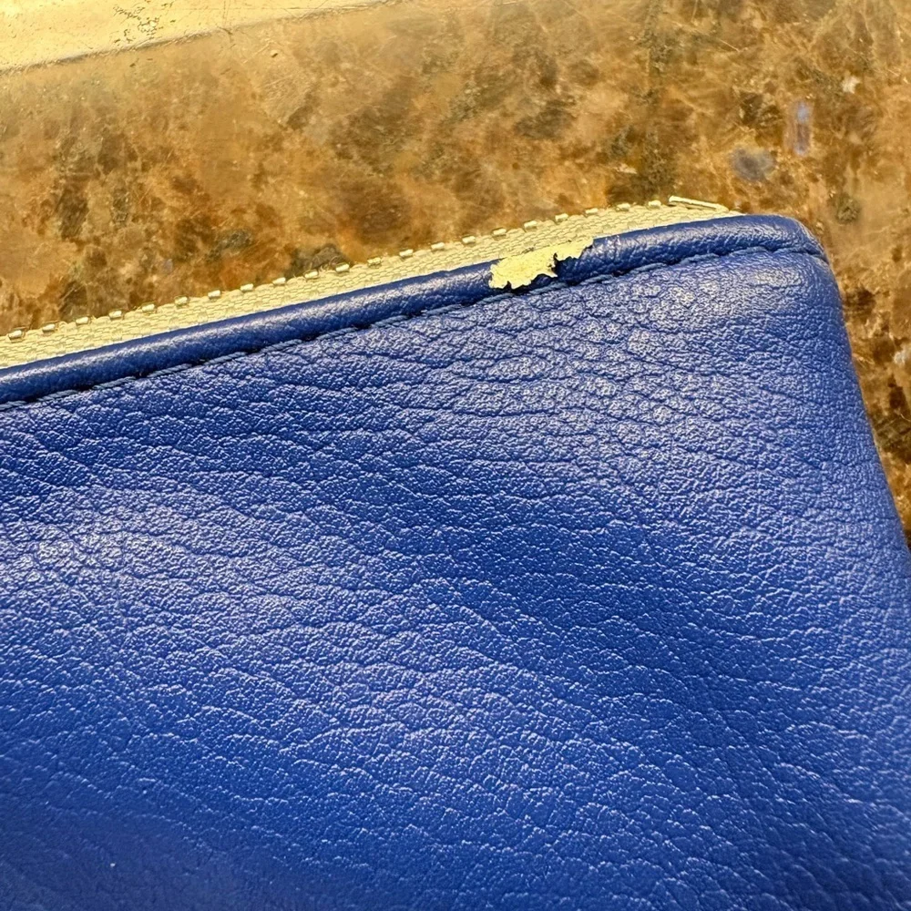 Old Navy Blue Faux Leather Wristlet clutch/purse